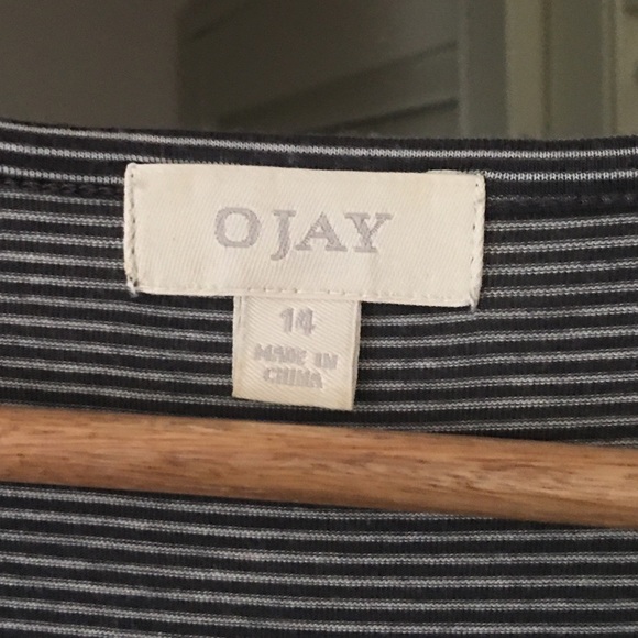 OJAY Black & White Stripe Tie Up Bow Top Size 14 - Picture 9 of 16